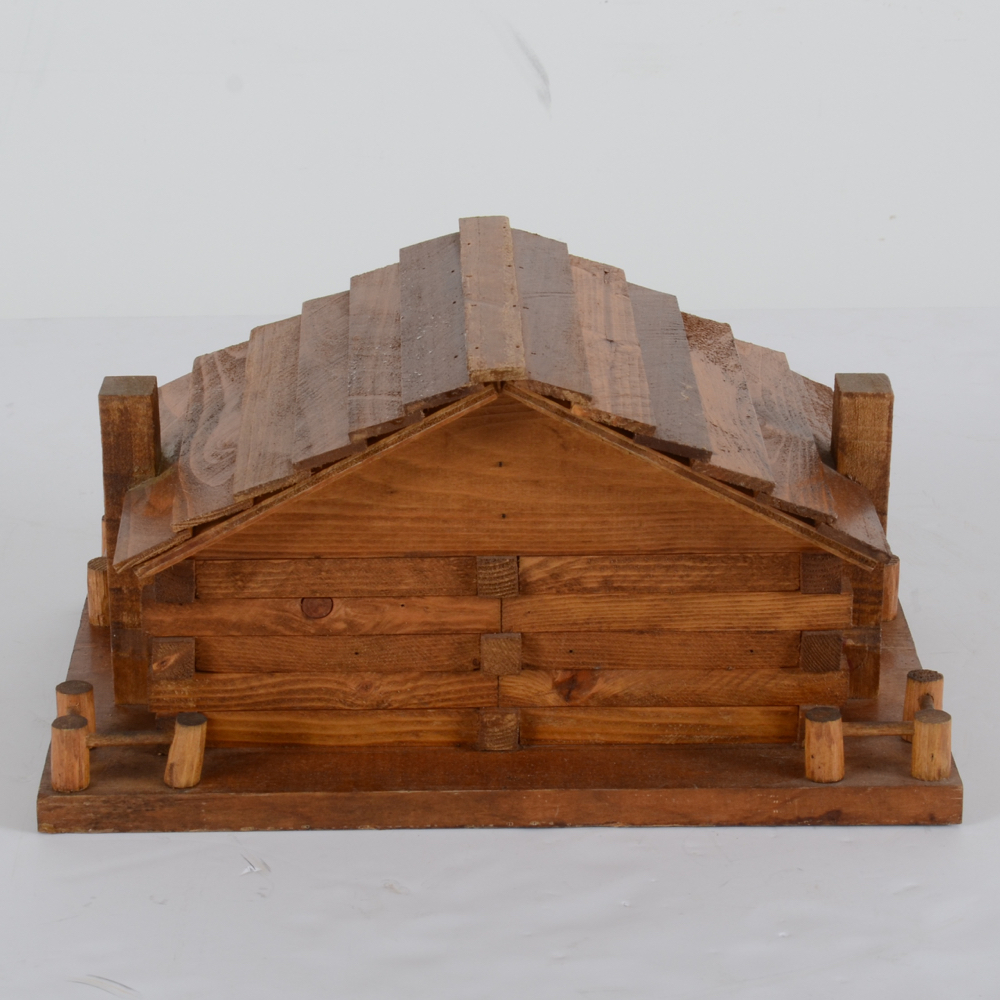 Two Handcrafted Log Cabin Bird Houses