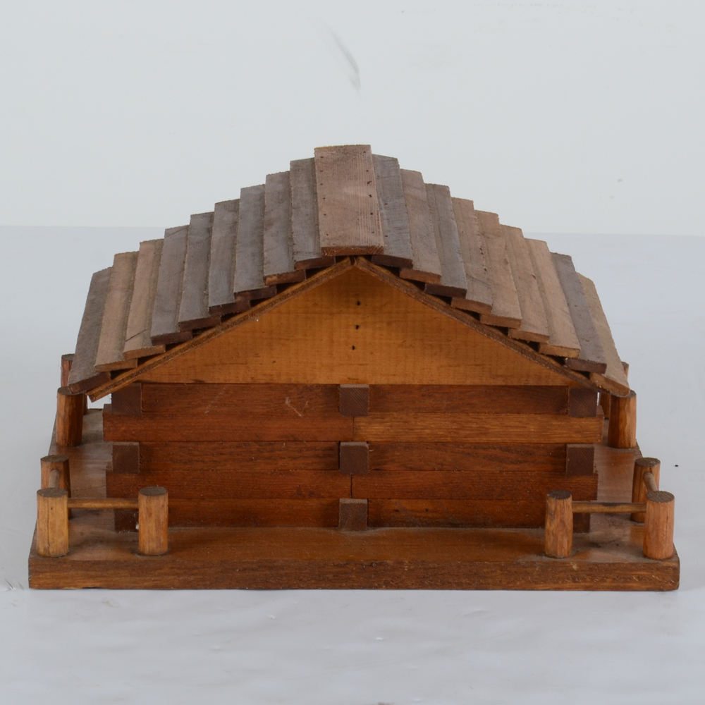 Two Handcrafted Log Cabin Bird Houses