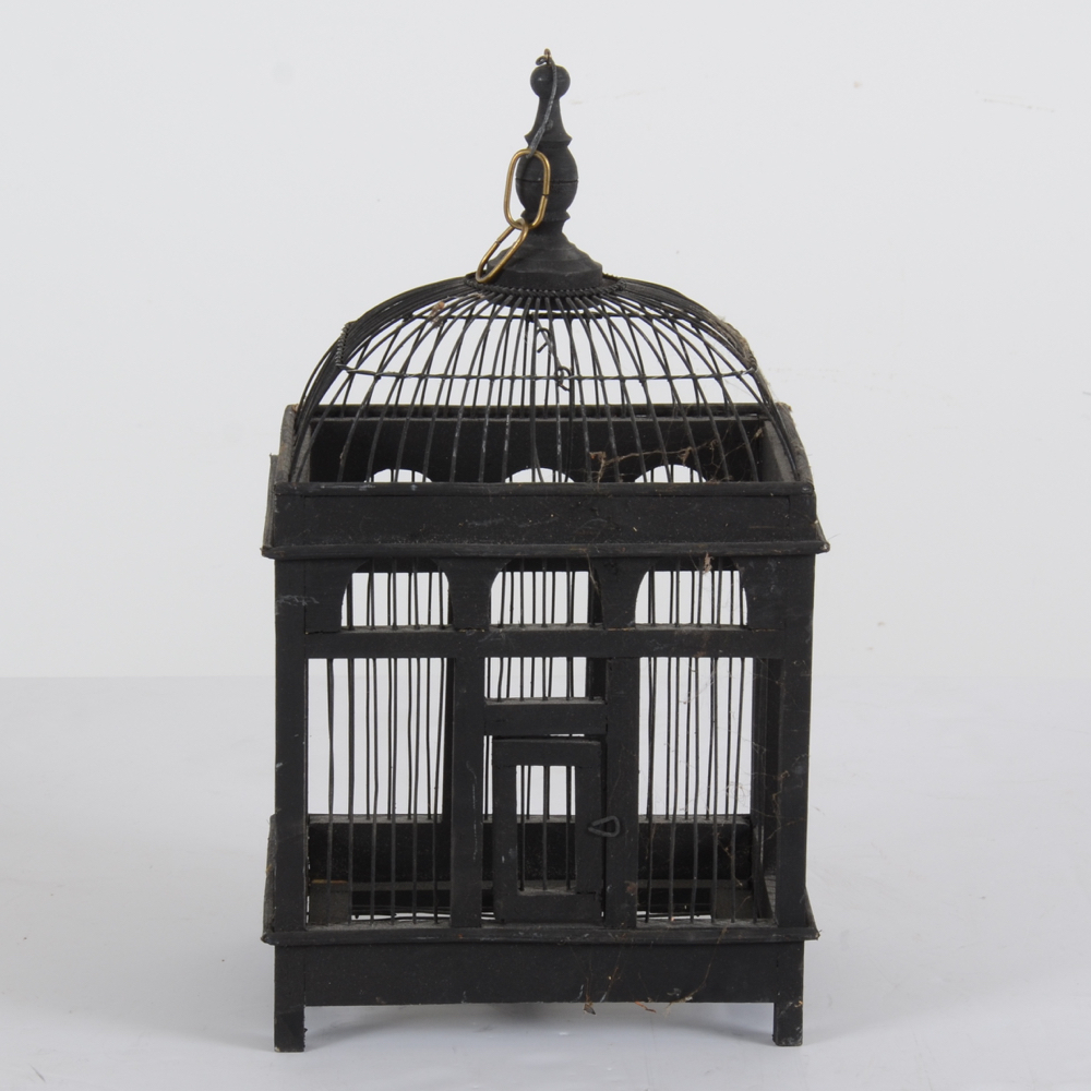 Four Wood and Metal Birdcages