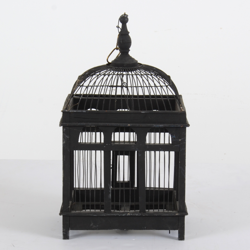 Four Wood and Metal Birdcages