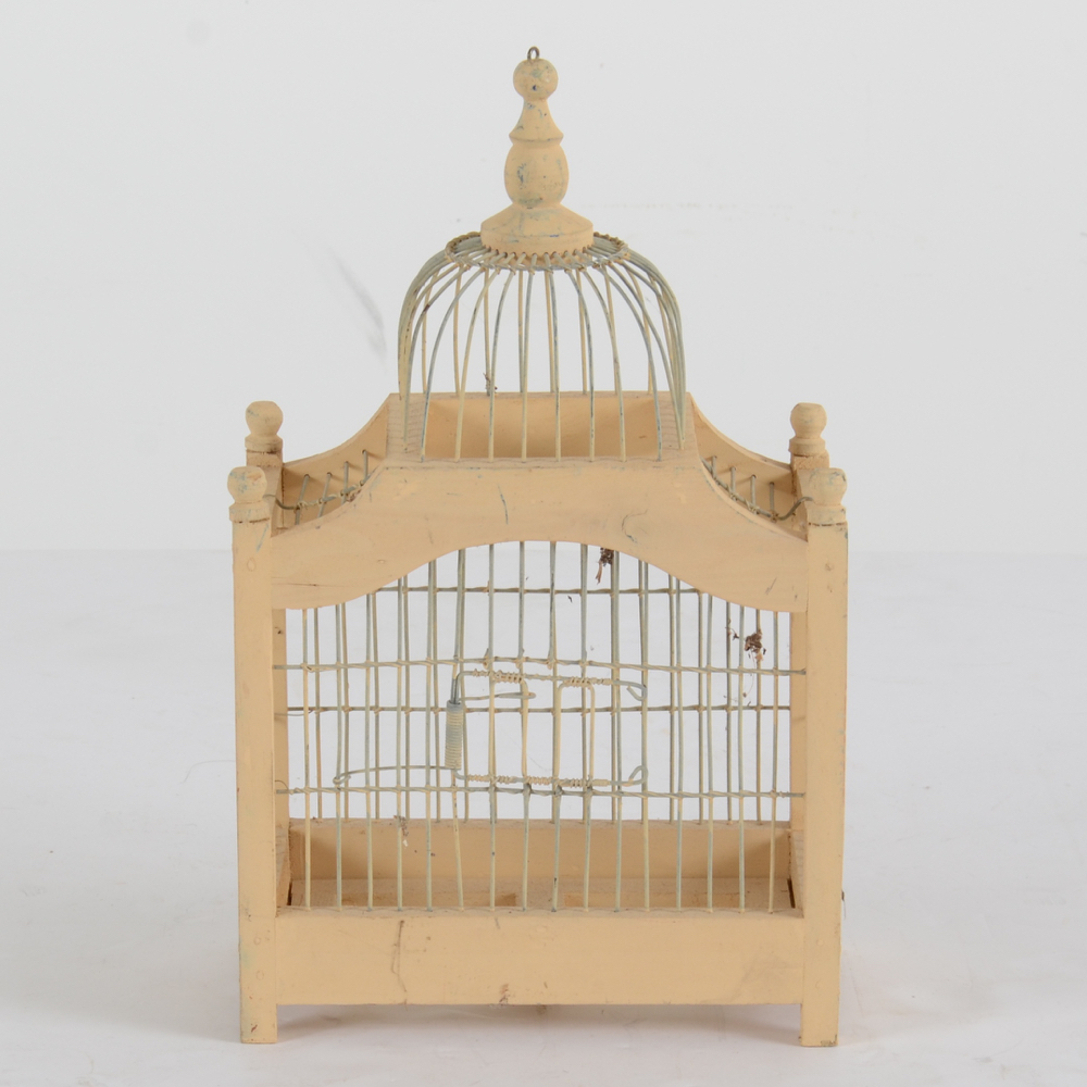 Four Wood and Metal Birdcages