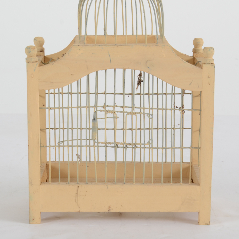 Four Wood and Metal Birdcages