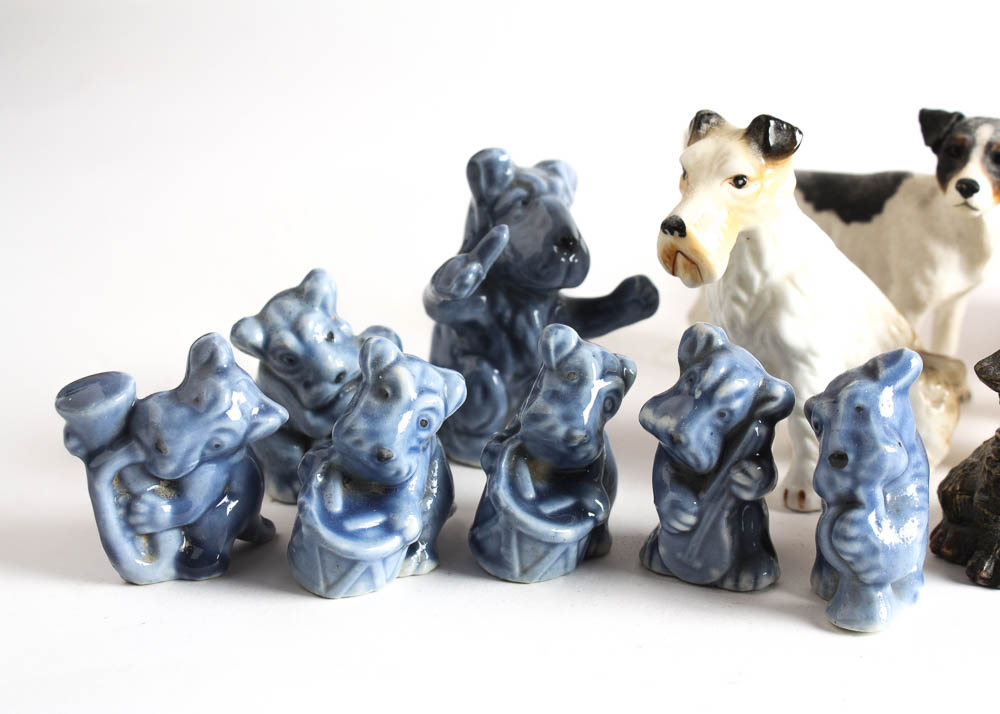Collection of Small Vintage Dog Figurines
