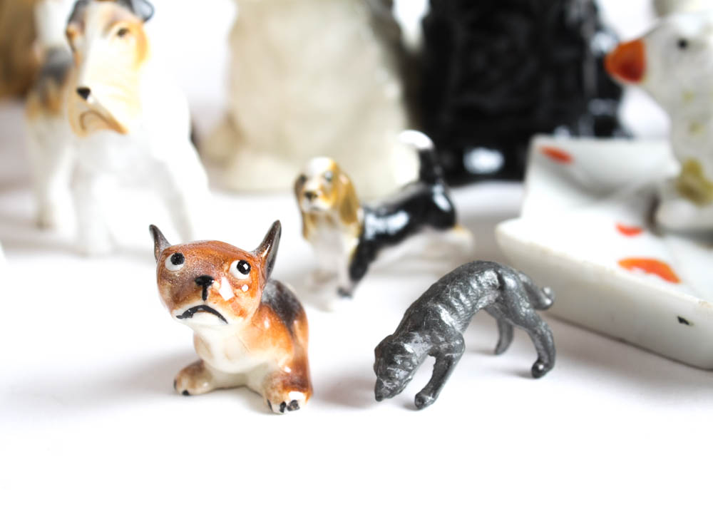 Collection of Small Vintage Dog Figurines