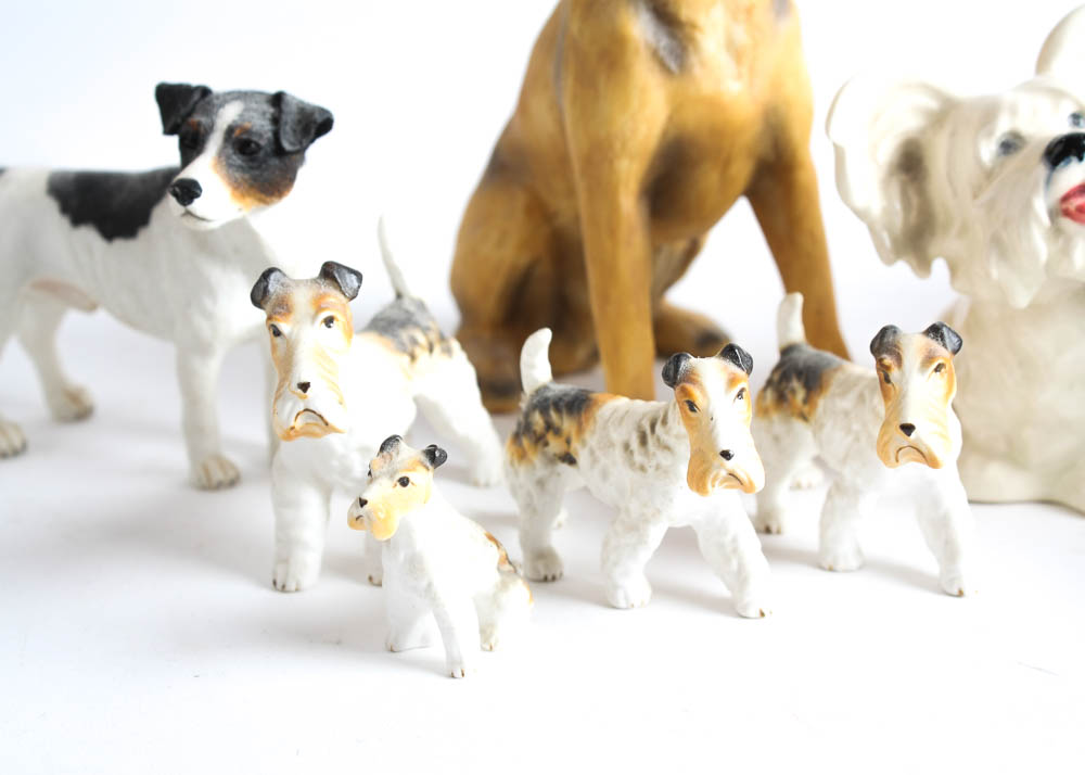 Collection of Small Vintage Dog Figurines