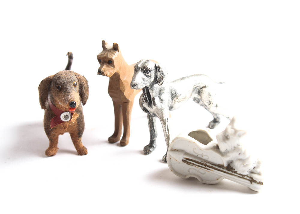Collection of Small Vintage Dog Figurines