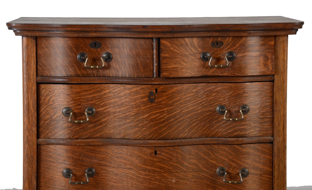 Circa Late 19th Century Tiger Oak Quarter Sawn Dresser