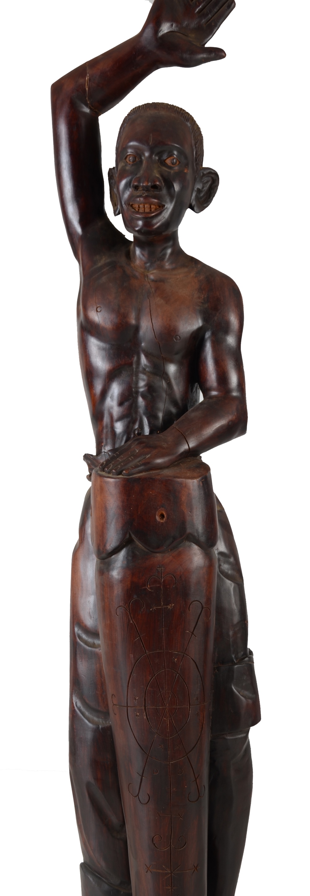 Large African Carved Wood Figural Sculpture
