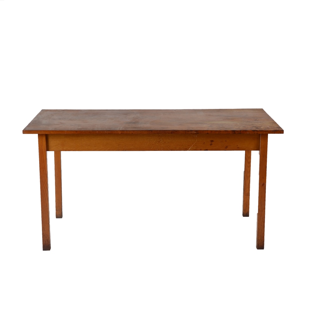 Oak School or Library Table