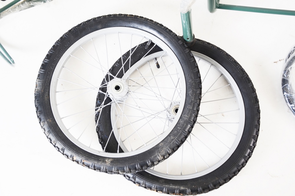 DJB Liberty Portable Garden Hose Caddy and Two Wheelbarrows