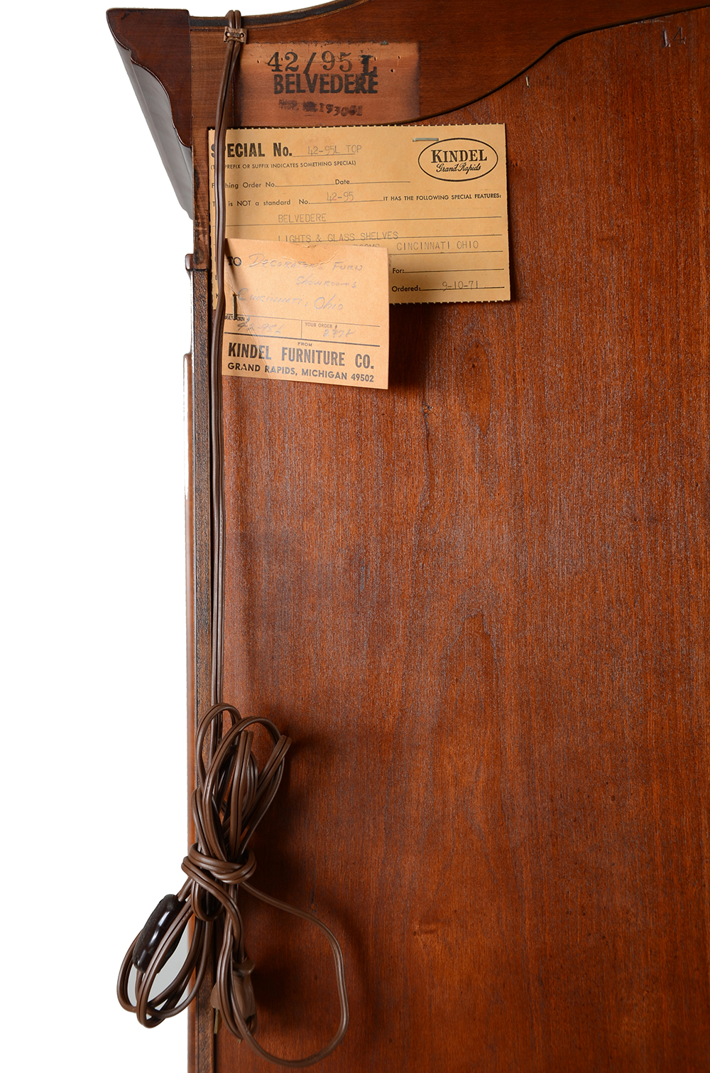 Kindel Furniture Two-Piece Lighted China Cabinet