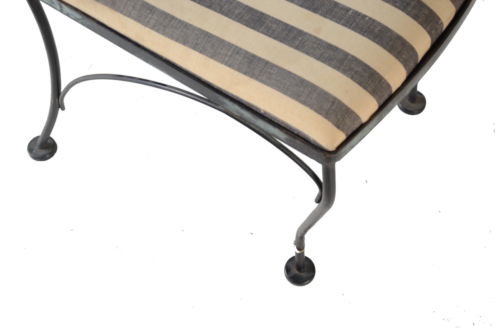 Round Metal Patio Table and Assorted Chairs