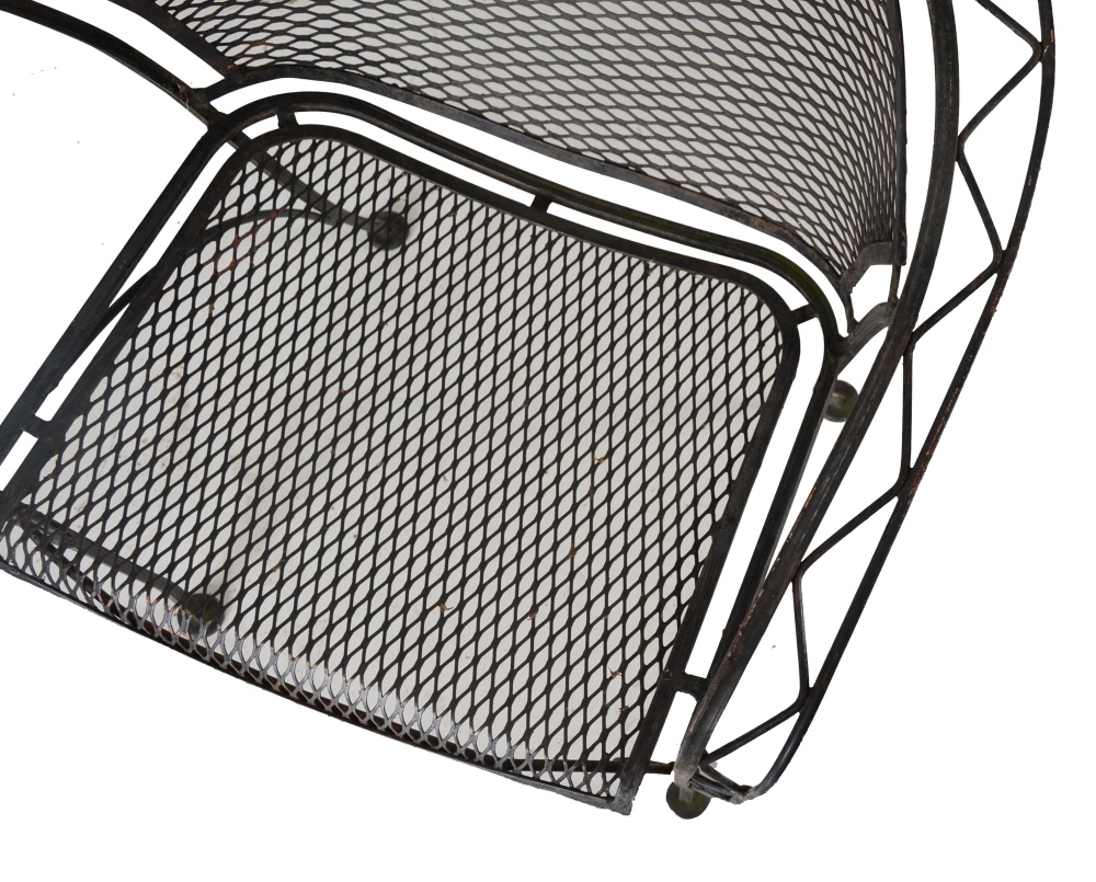 Round Metal Patio Table and Assorted Chairs