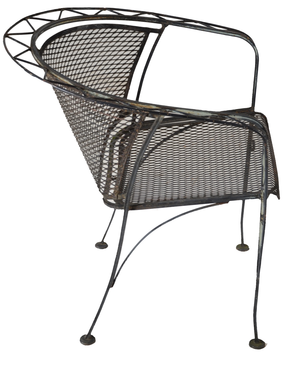 Round Metal Patio Table and Assorted Chairs