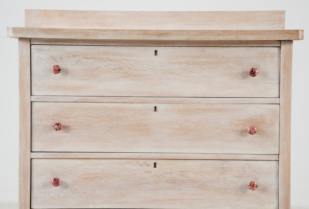 Early 20th Century Pickled Oak Chest