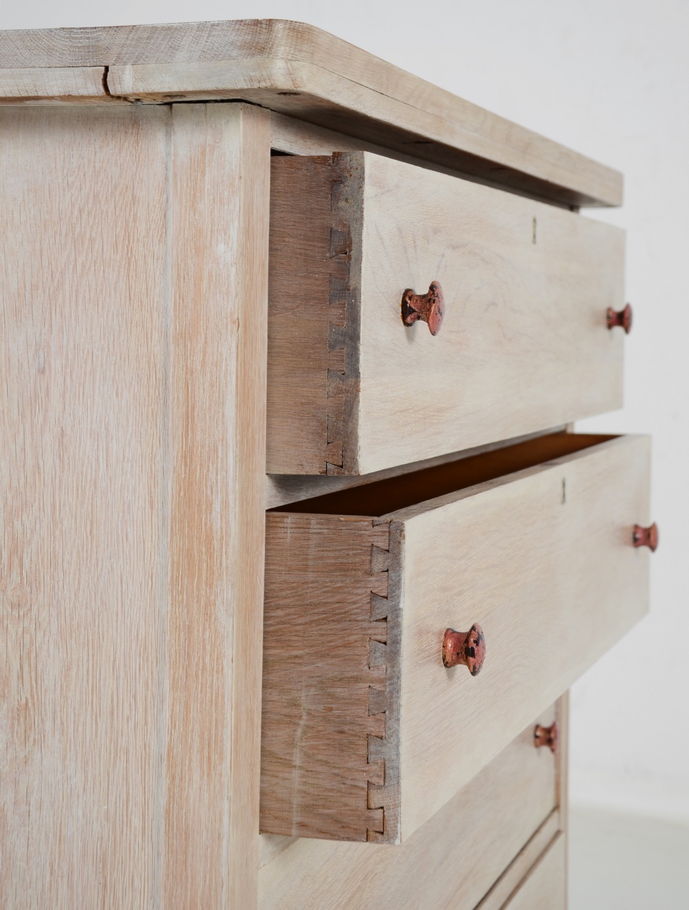 Early 20th Century Pickled Oak Chest