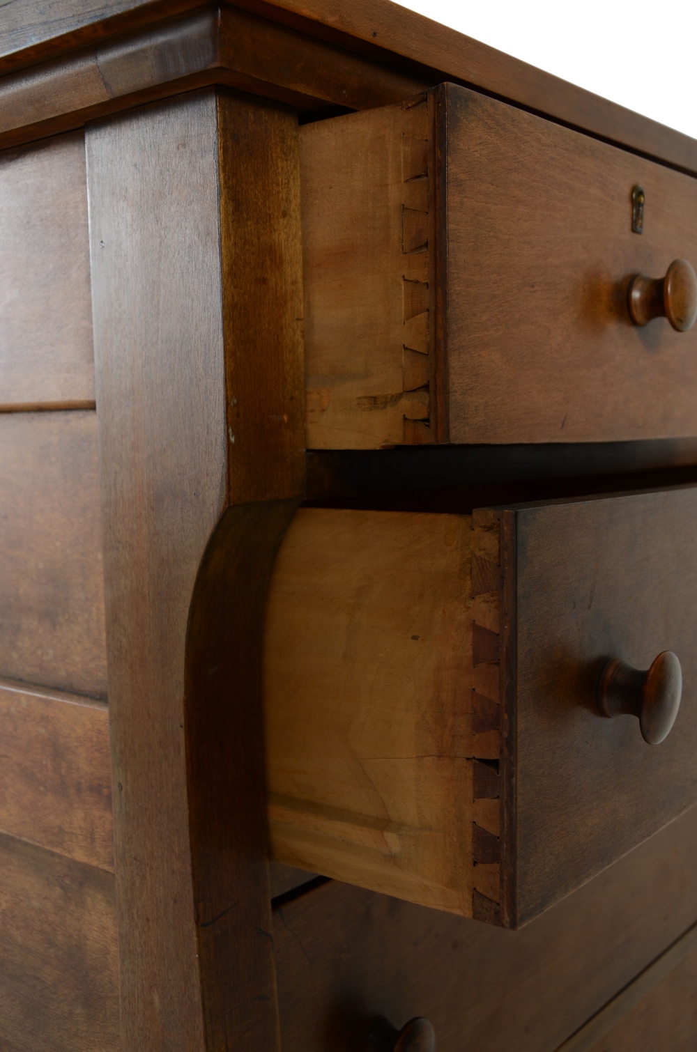 Early 20th Century Birch Tall Chest with Mirror