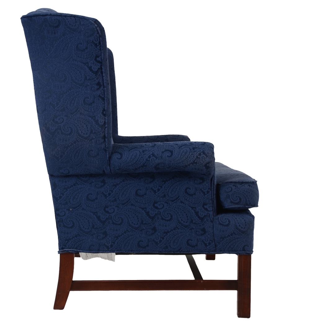 Traditional Settee in Blue Damask