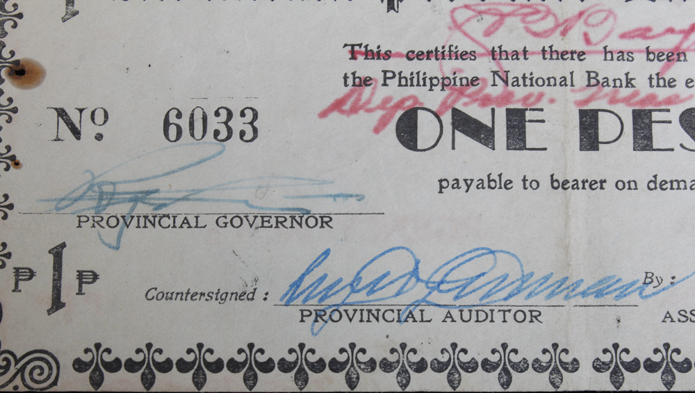 Vintage Philpipines One Peso "Mountain Province Emergency Note"