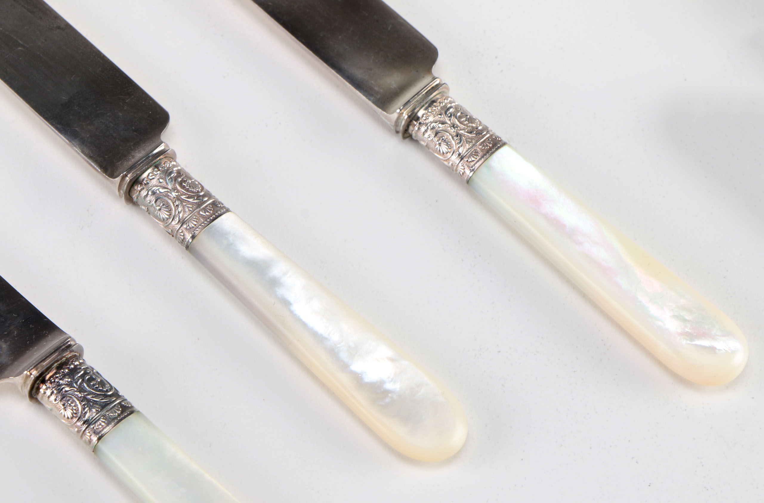 Twelve Vintage Russell & Co. Mother of Pearl Utensils