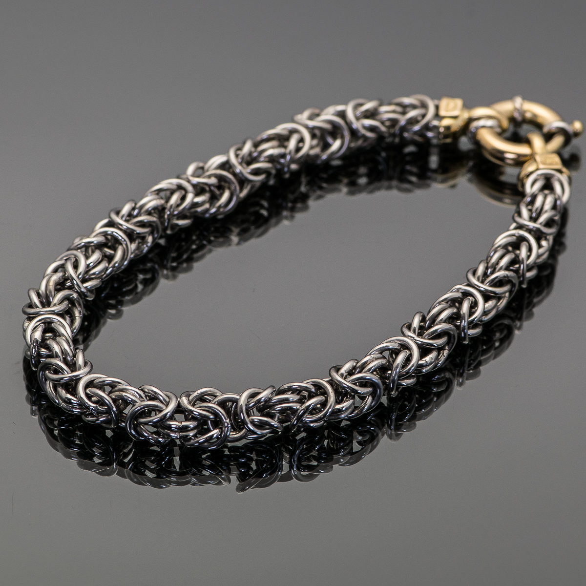 Platinum and 18K Yellow Gold Rope Chain Bracelet