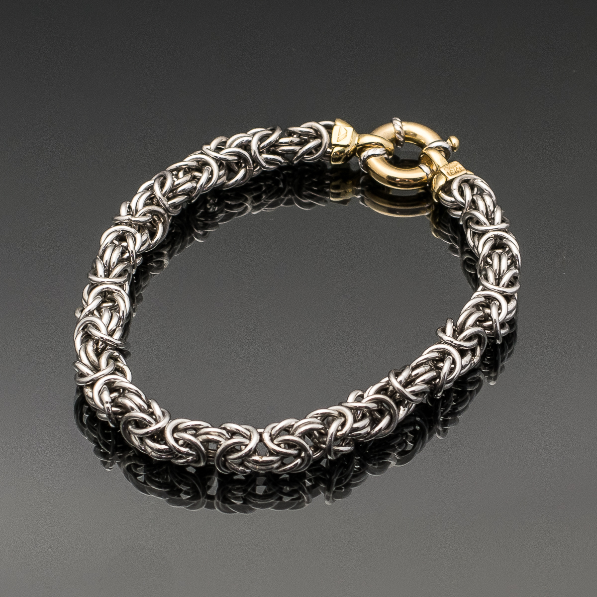 Platinum and 18K Yellow Gold Rope Chain Bracelet