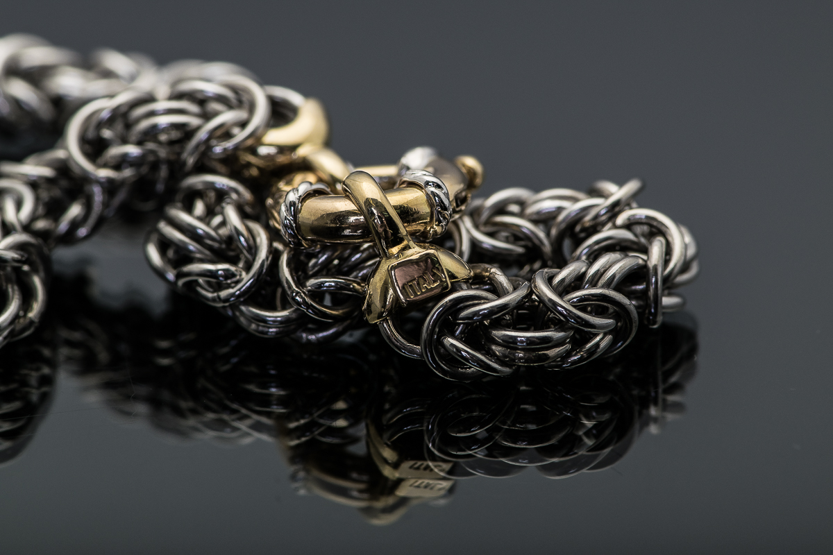 Platinum and 18K Yellow Gold Rope Chain Bracelet