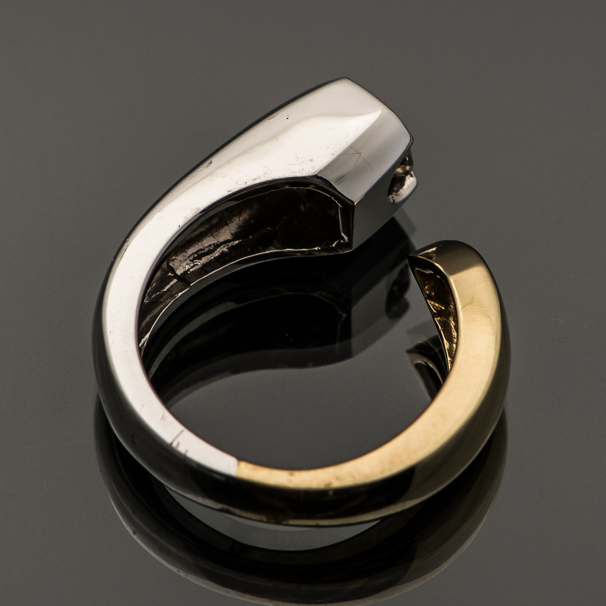 14K Yellow and White Gold Diamond Open Band Ring