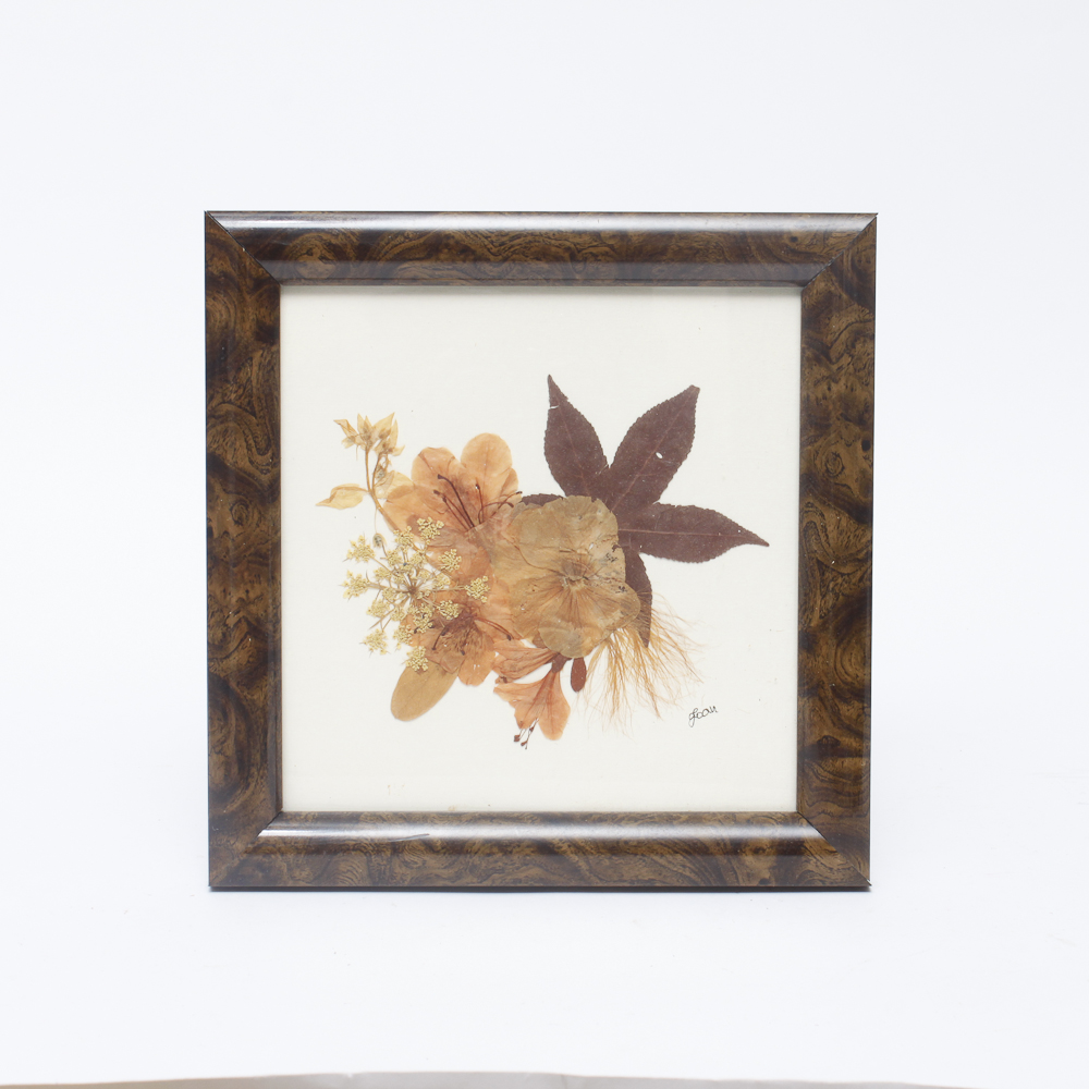 Framed Vintage Pressed Floral Artwork