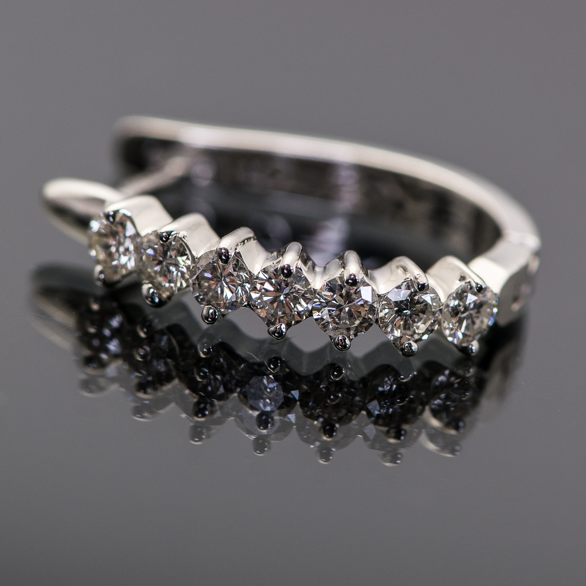 Pair of 14K White Gold and Diamond Earrings