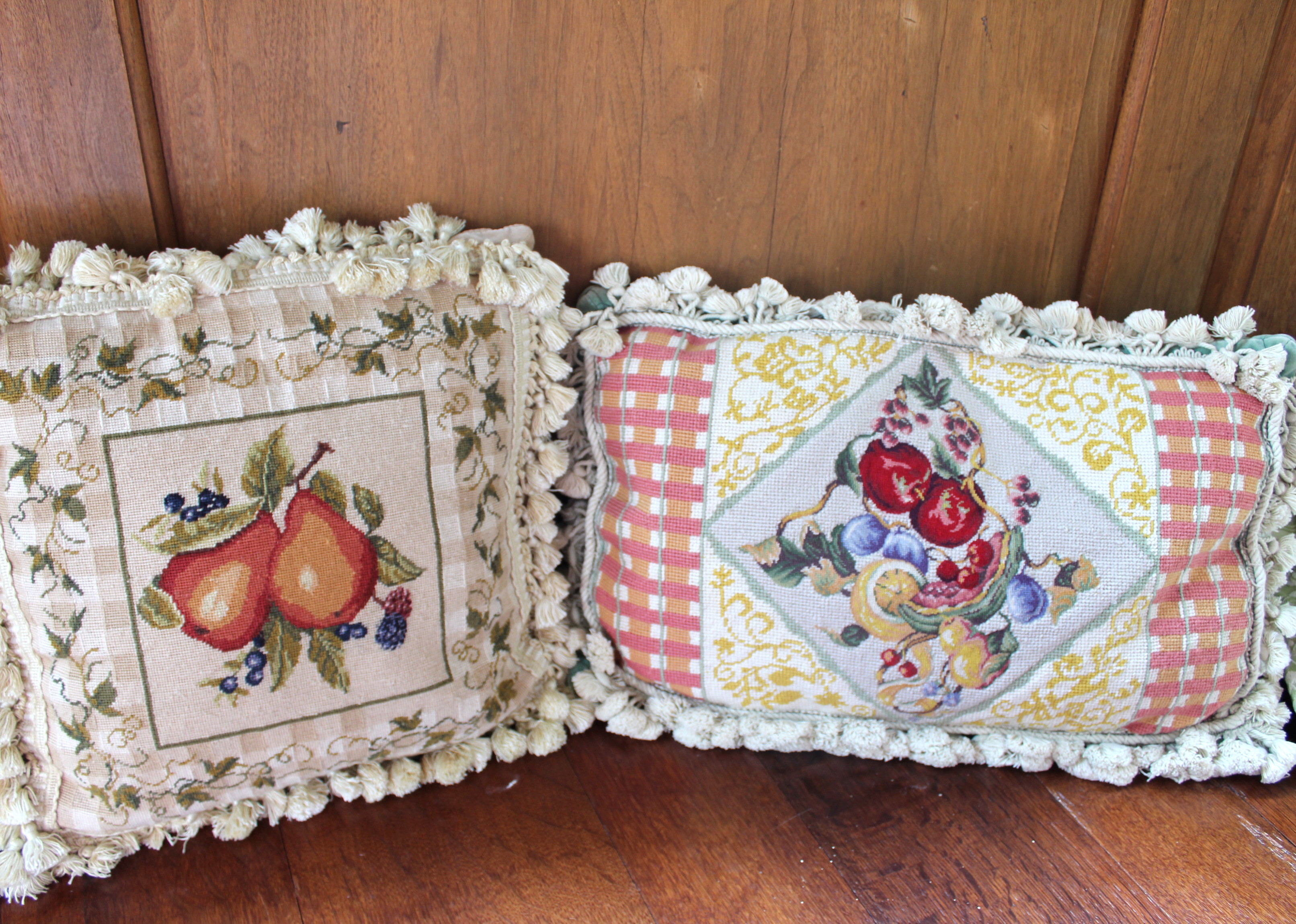 Grouping of Needlepoint Throw Cushions