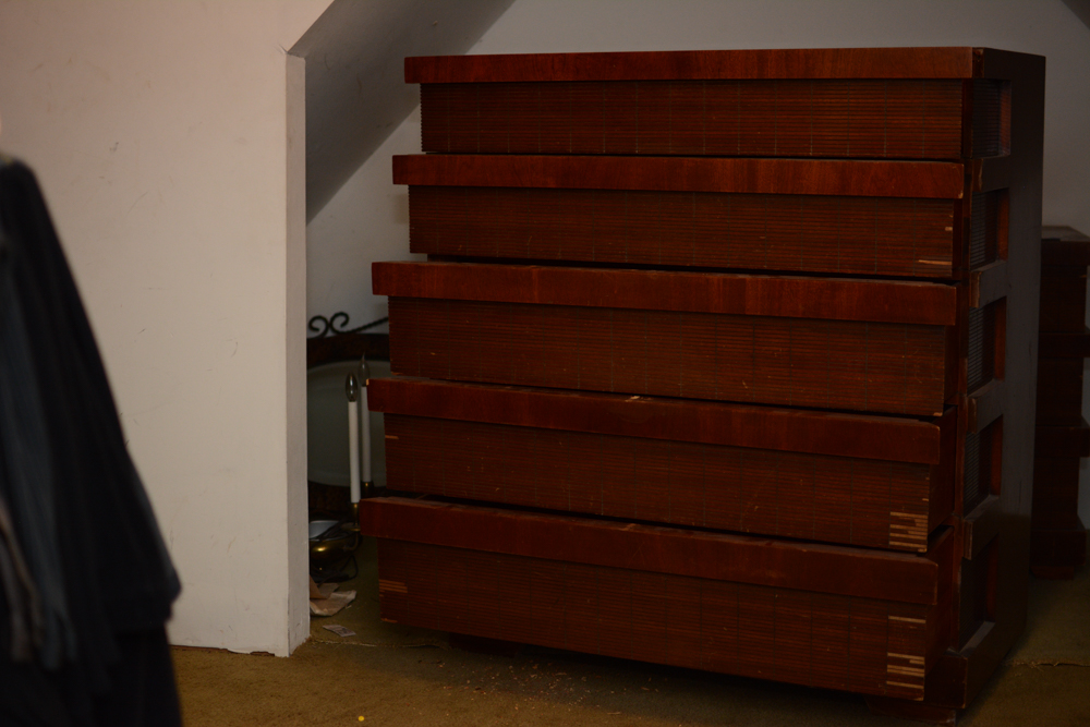 Vintage Five-Drawer Chest and Night Stand in the Modern Style