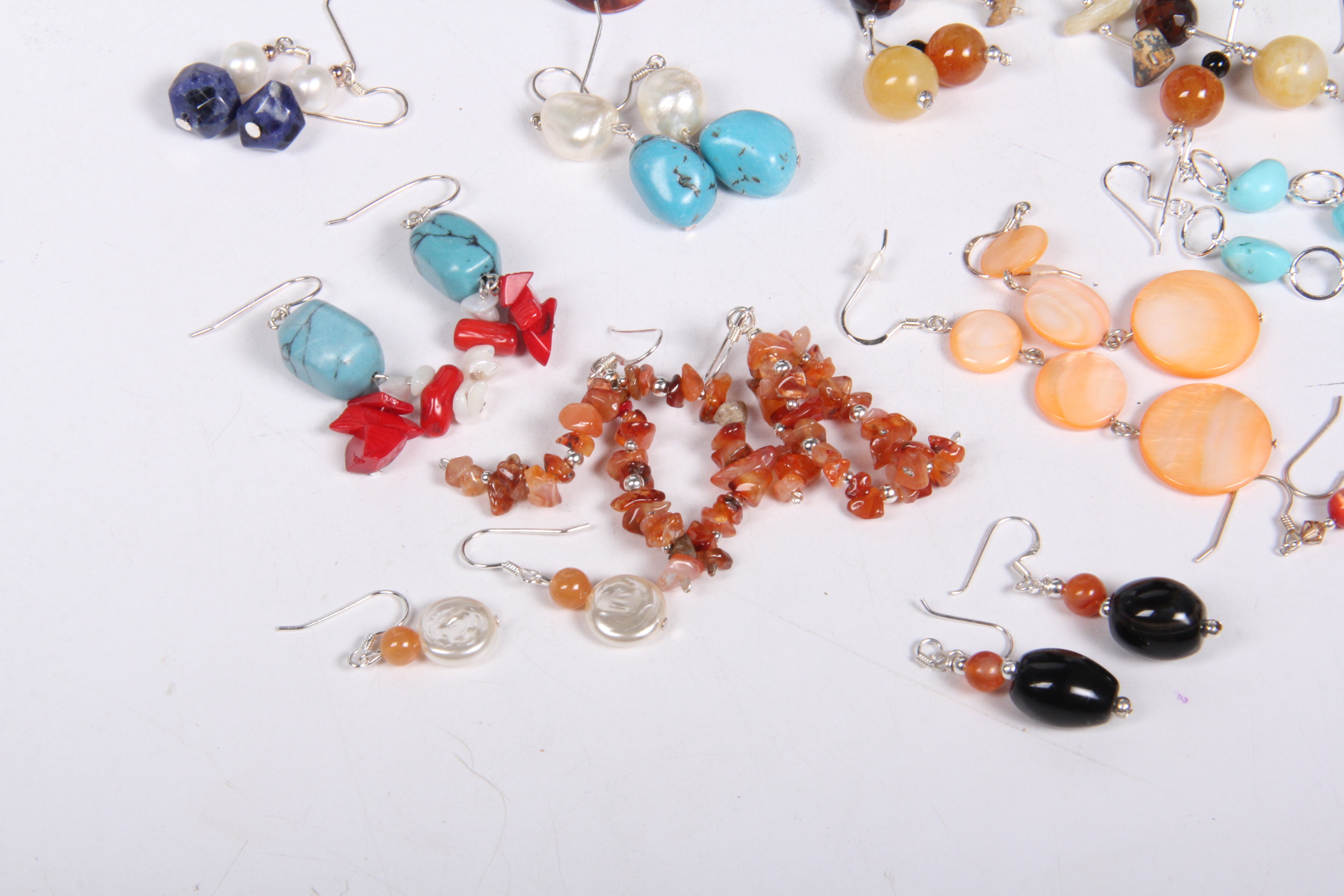 Assortment of Sterling Beaded Dangle Earrings
