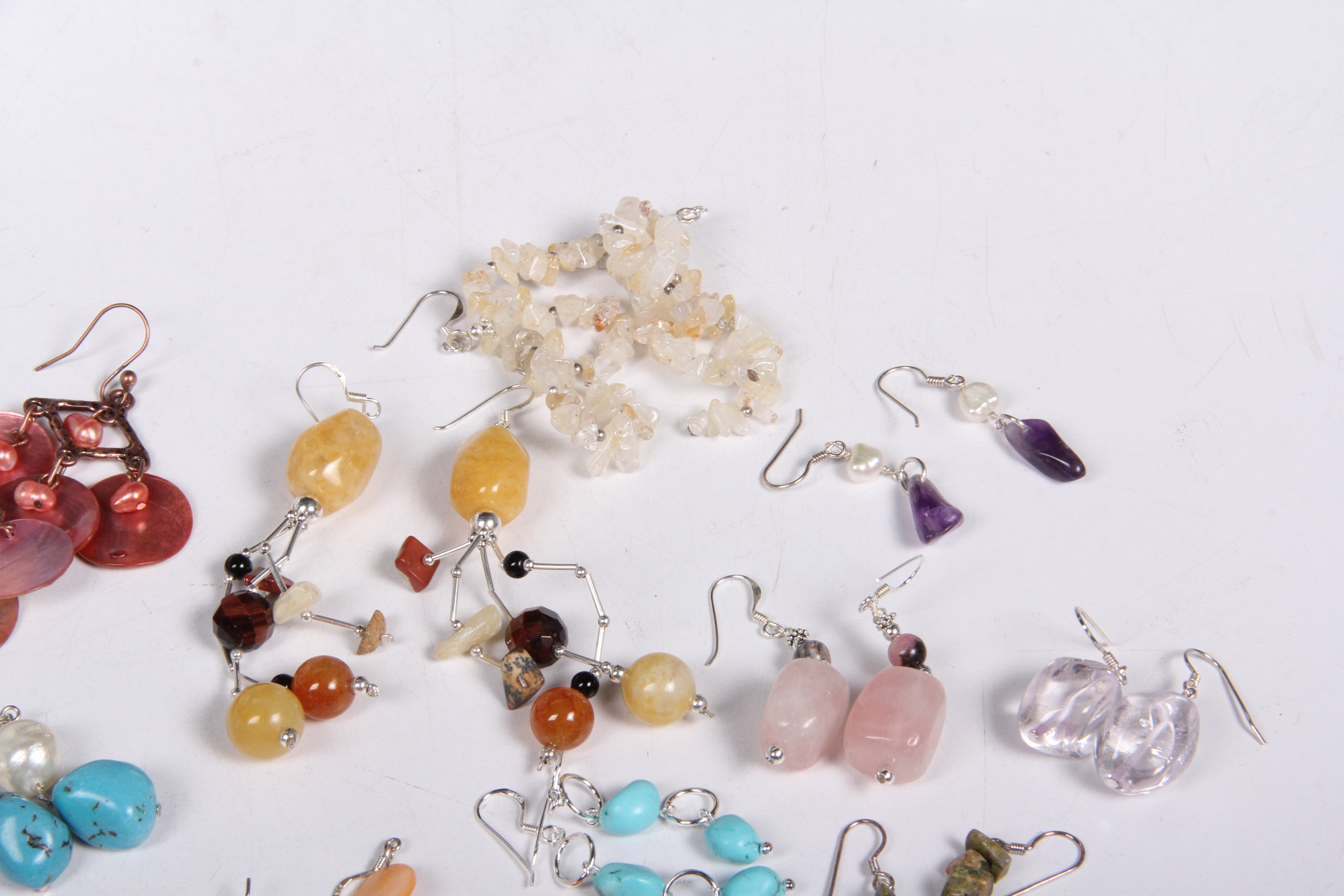Assortment of Sterling Beaded Dangle Earrings