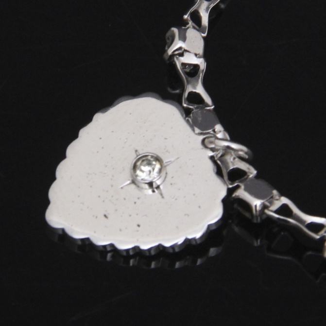 Sterling Silver Heart Charm and Silver Plated Bracelet