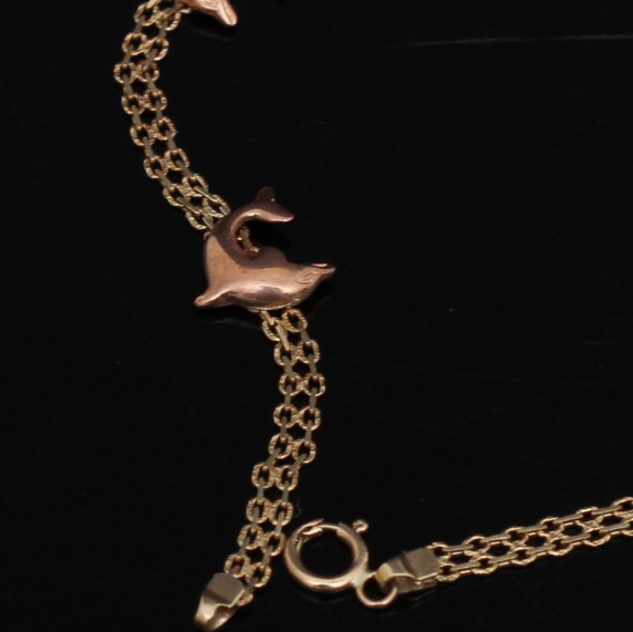 10K Yellow Gold Dolphin Bracelet