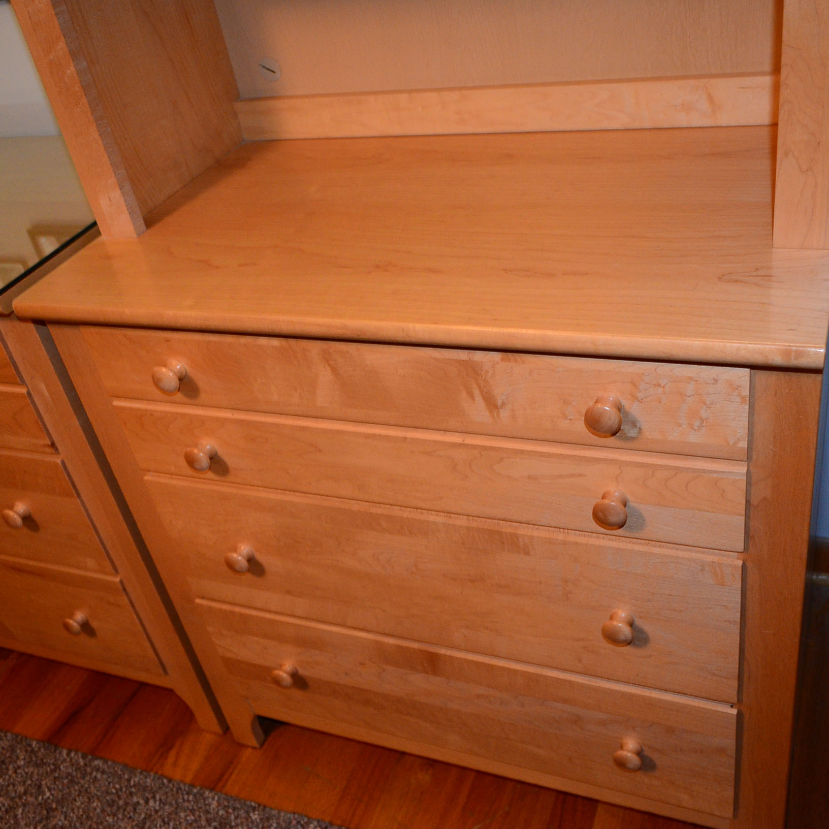 Stanley "Young America" Maple Dresser With Shelving Top