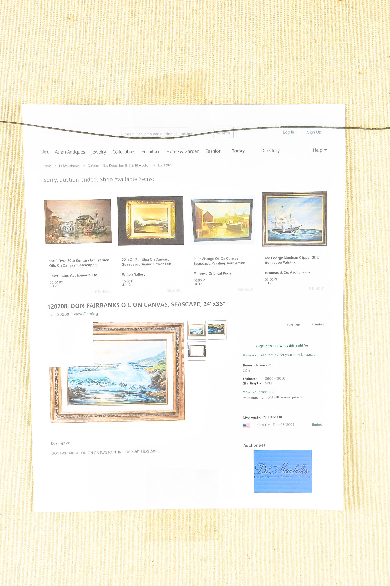 Don Fairbanks Seascape Painting