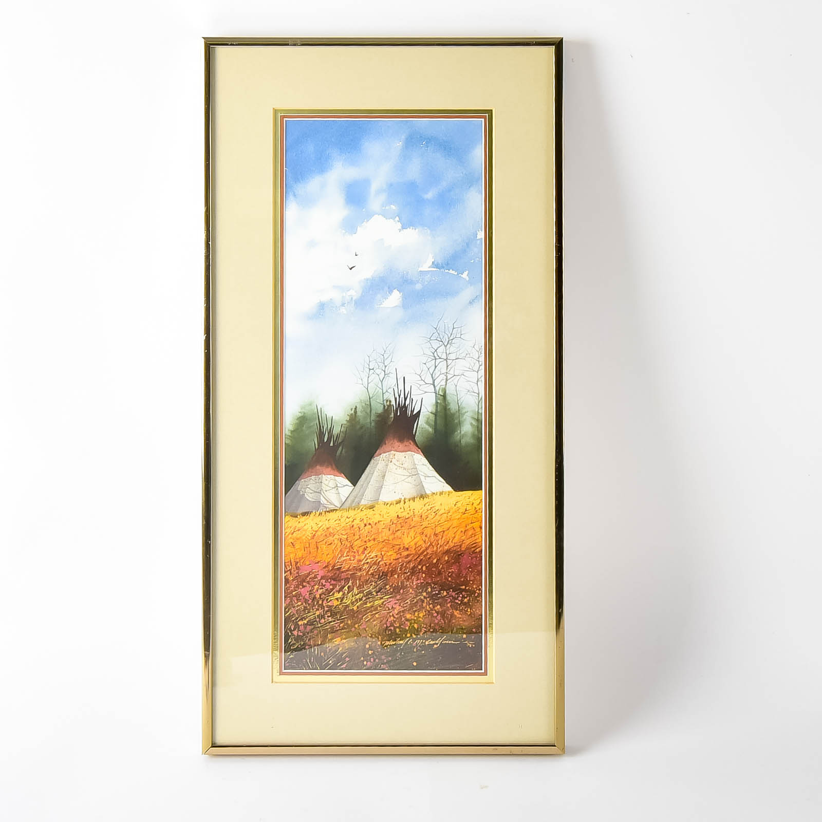 Michael C. McCullough Watercolor with Tipis