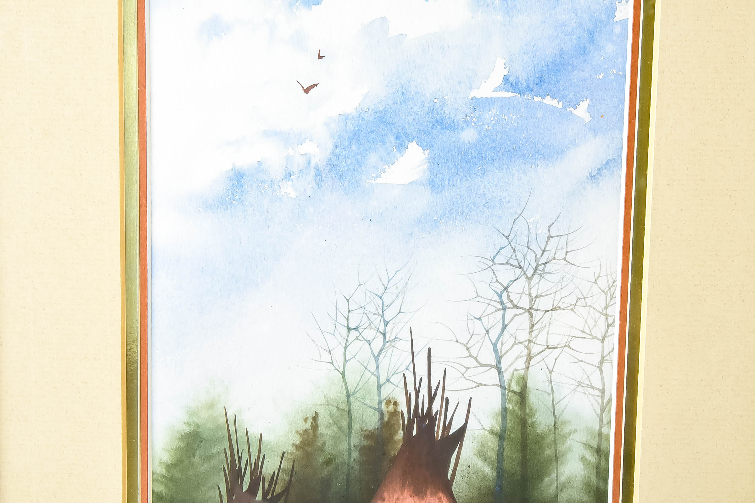 Michael C. McCullough Watercolor with Tipis