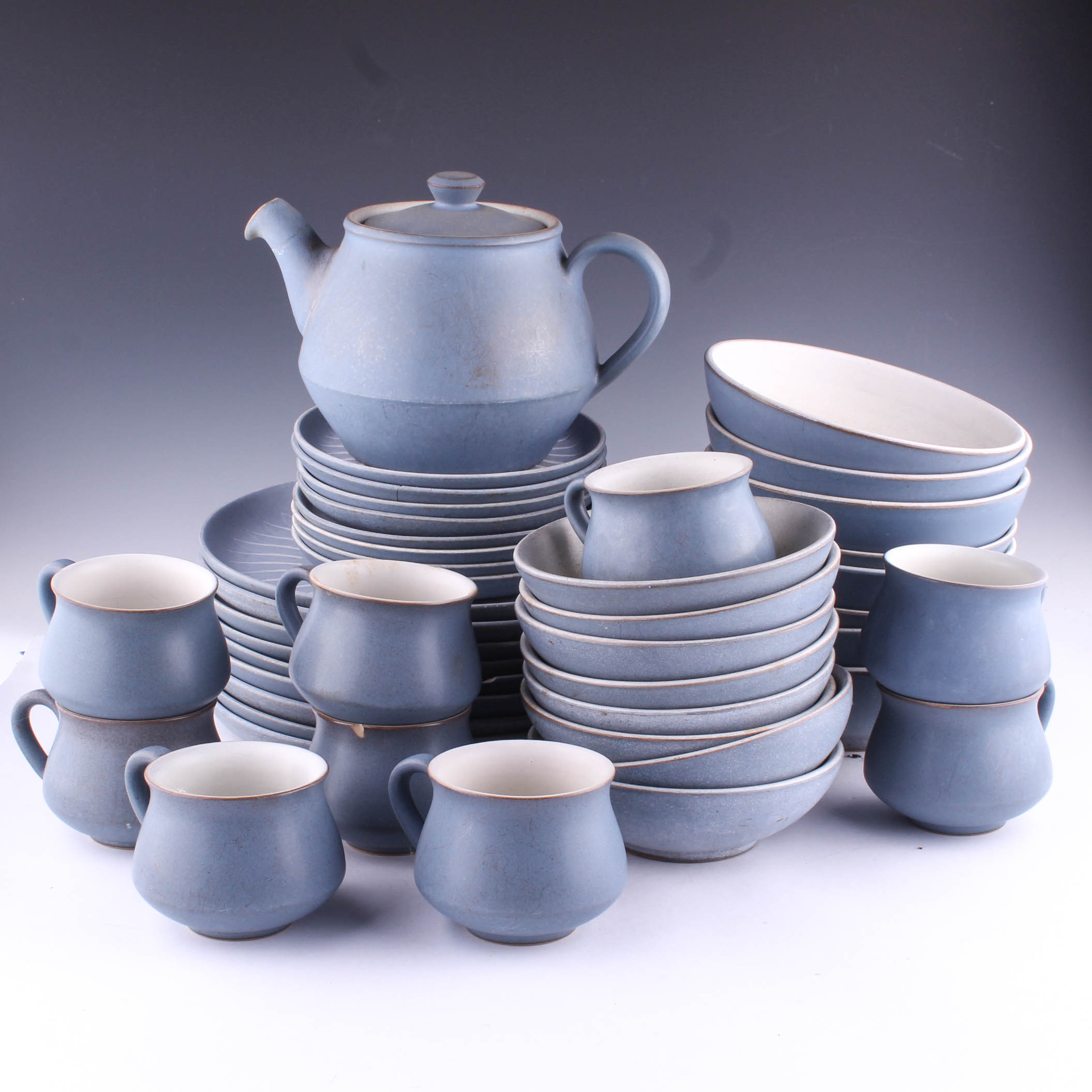 Vintage Denby 'Echo Blue' Dinnerware Set