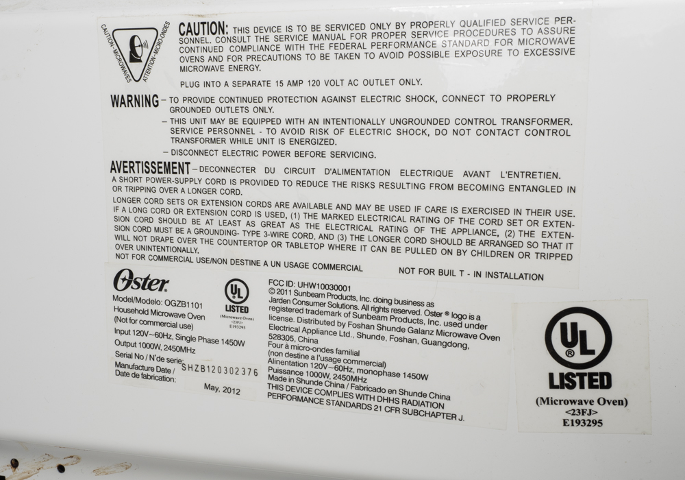 Oster Microwave Oven