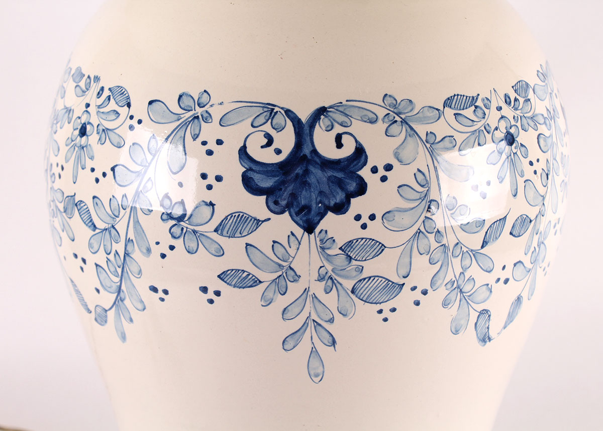 Blue and Cream Ceramic Table Lamps