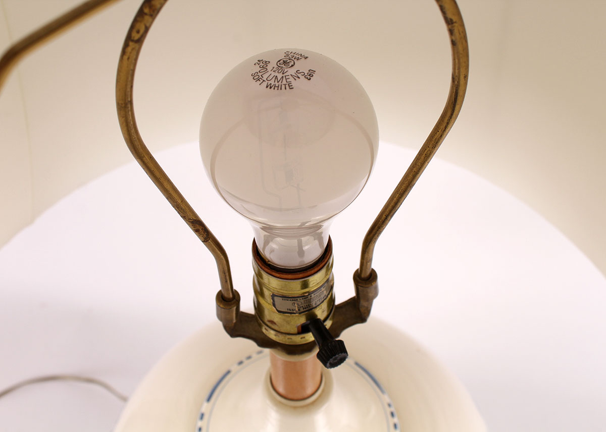 Blue and Cream Ceramic Table Lamps