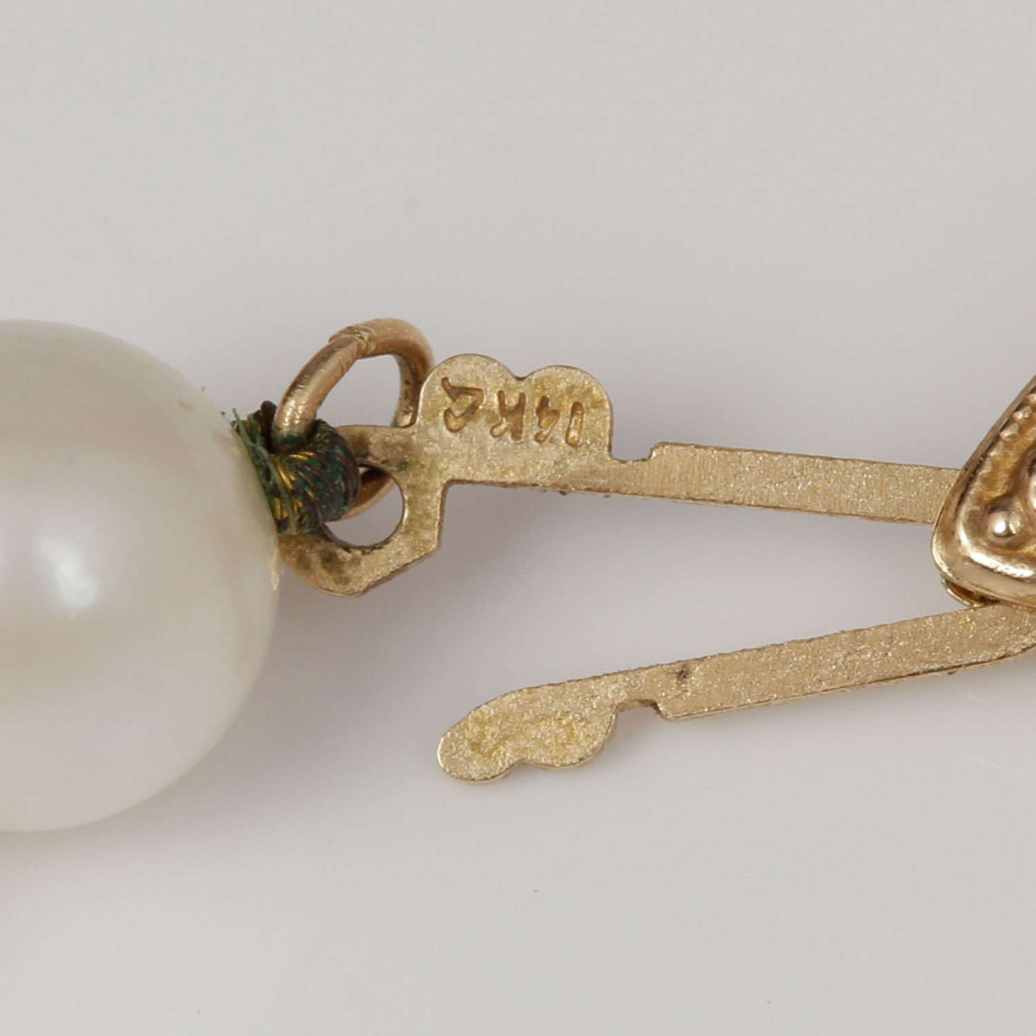 Pearl Necklace and Bracelet with 14K Gold Clasps