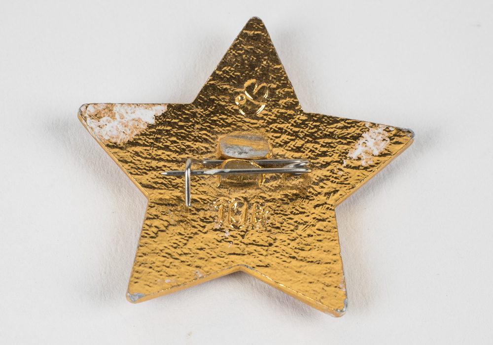 USSR Soviet Russian Red Star Pin Stamped 10K