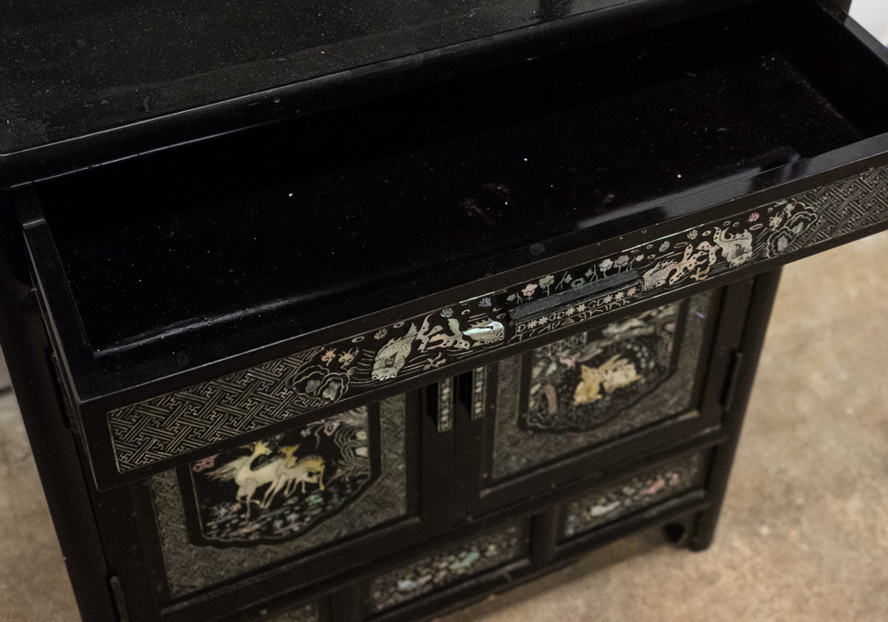 Chinese Lacquered Mother-of-Pearl Shelf