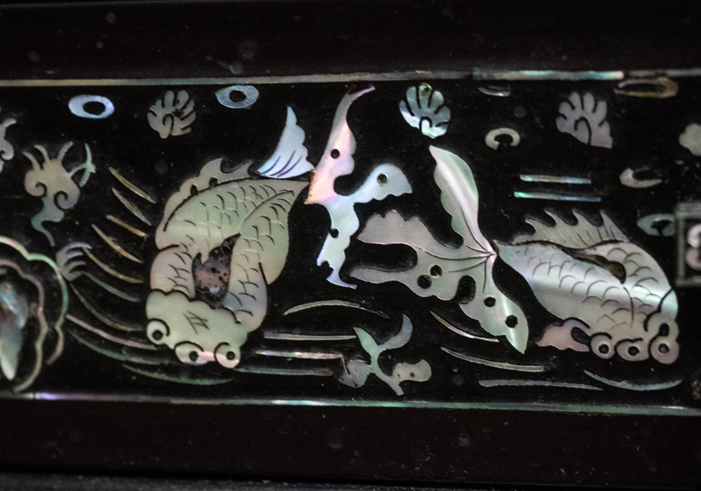 Chinese Lacquered Mother-of-Pearl Shelf