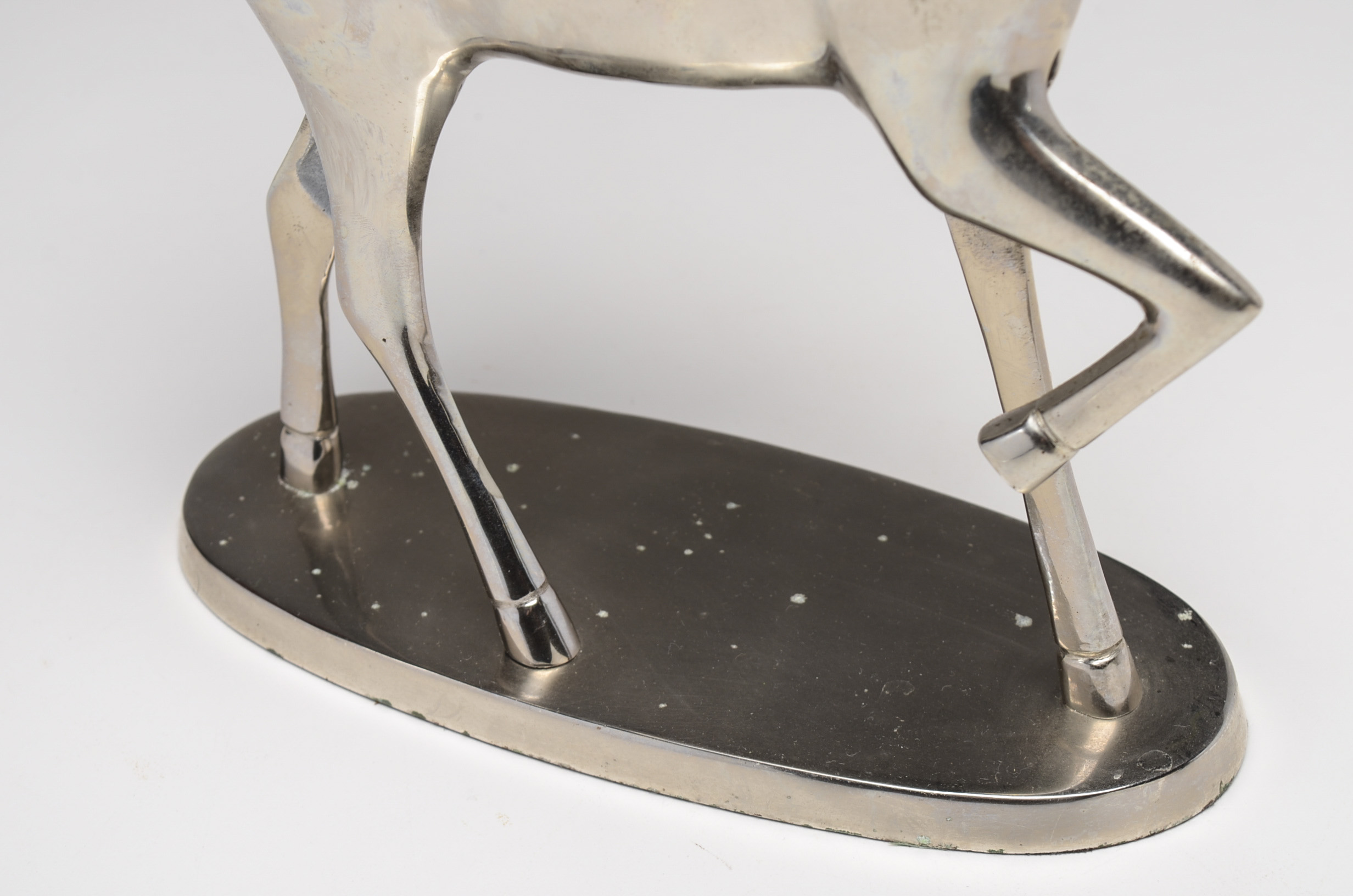 Two Silver Tone Deer Candle Holders