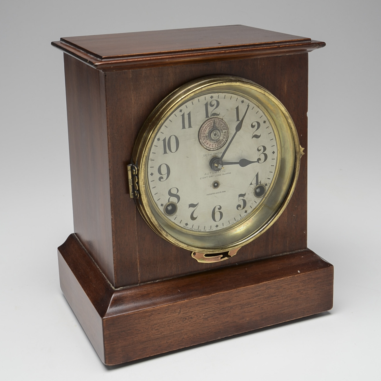 Mahogany Seth Thomas Eight Day Alarm Clock